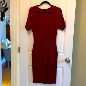 Deep red sweater dress
